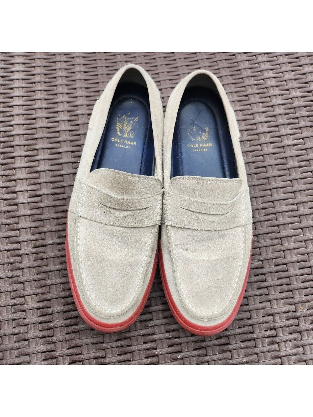 Cole Haan Pinch Weekender Penny Loafers Men's Suede Loafers with Red Soles - Picture 7 of 9